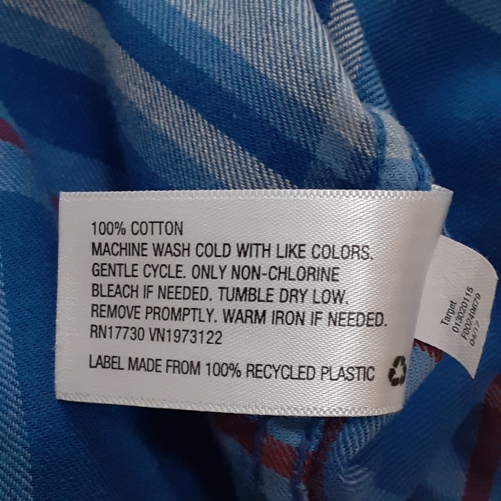 Universal Thread, Size Medium. Blue Plaid, Cotton… - image 4